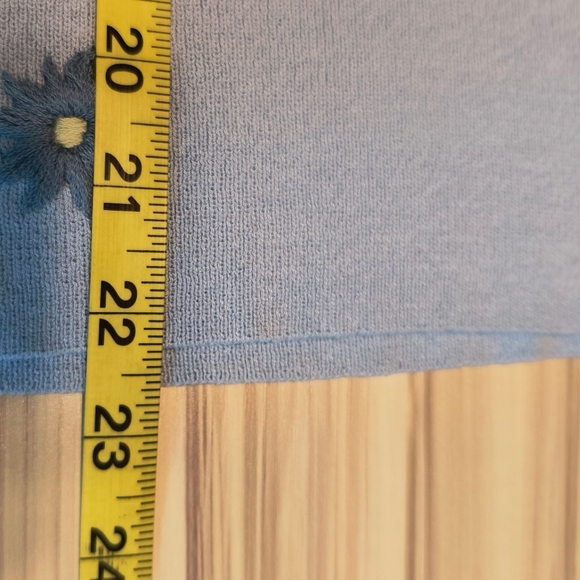 Vtg TYLER BOE Women's Floral Embroidery Ribbed Sweater Blue Button Cottagecore S - Picture 7 of 7